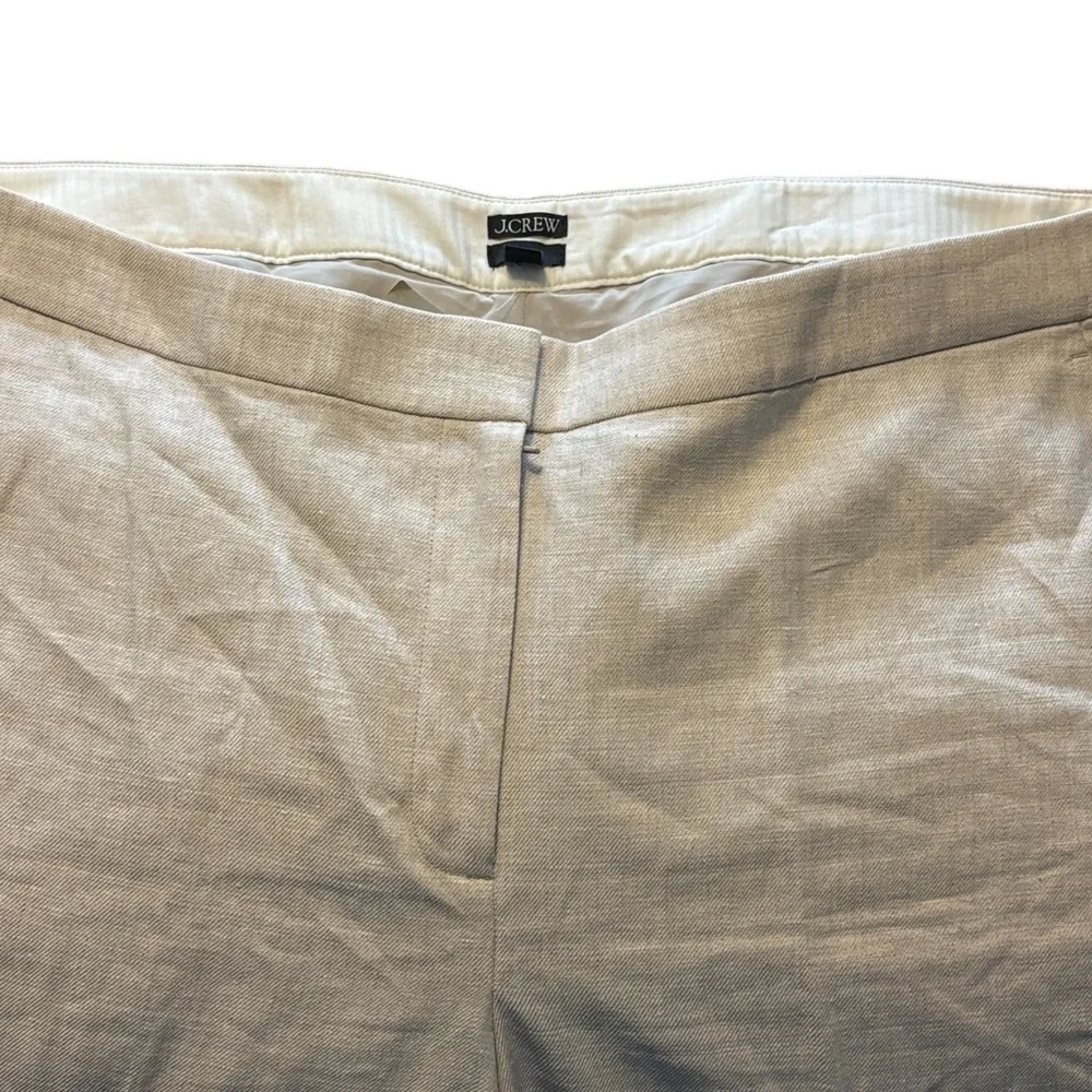J. Crew Kate Straight Leg Pant in Stretch Linen Size 20 Light Beige Workwear NWT